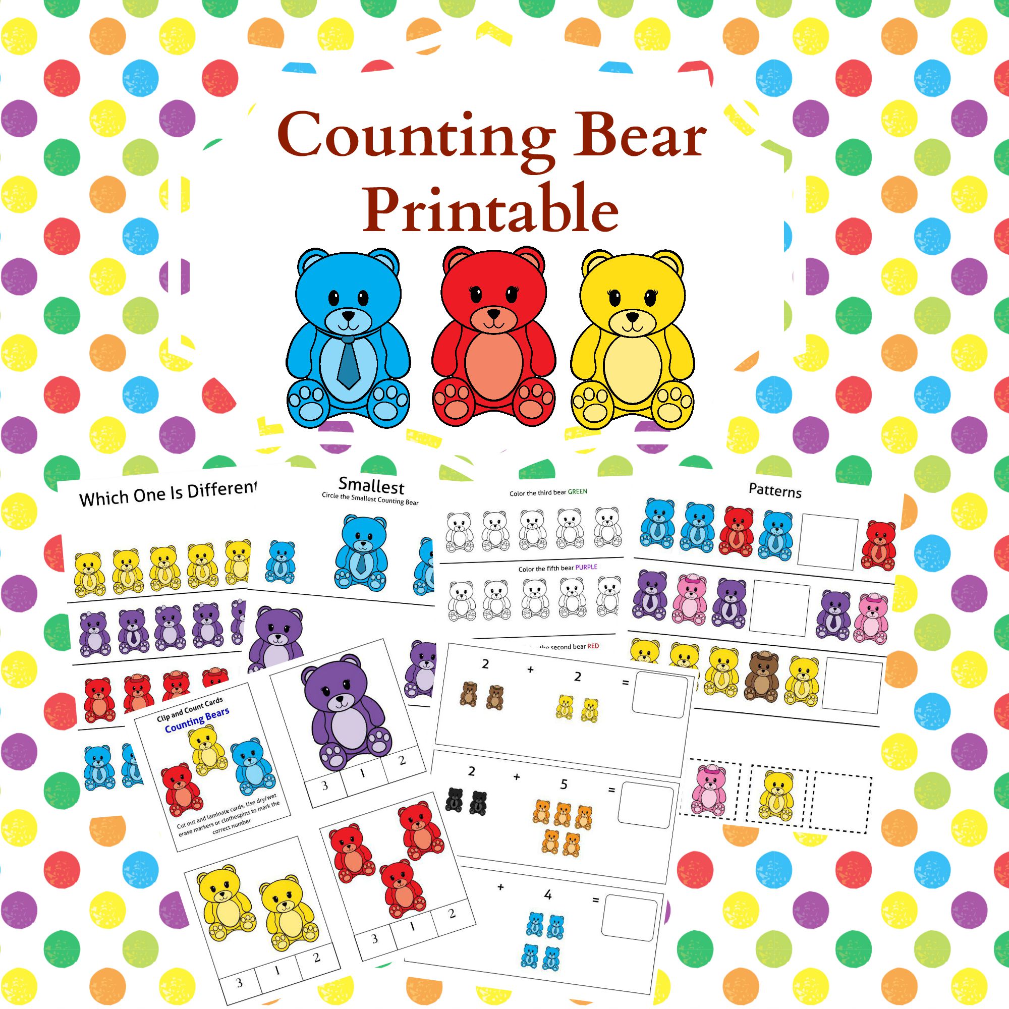 45 Page Counting Bears Printable