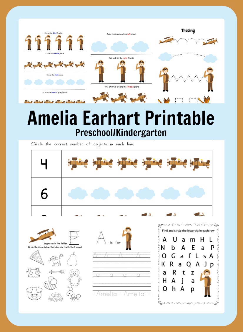 Amelia Earhart Printable - Grades K-3