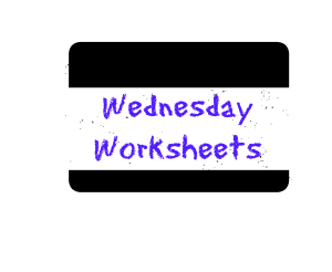 Wednesday Worksheets
