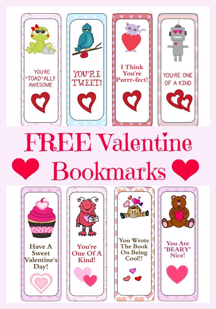 Free Printable Valentine Bookmarks