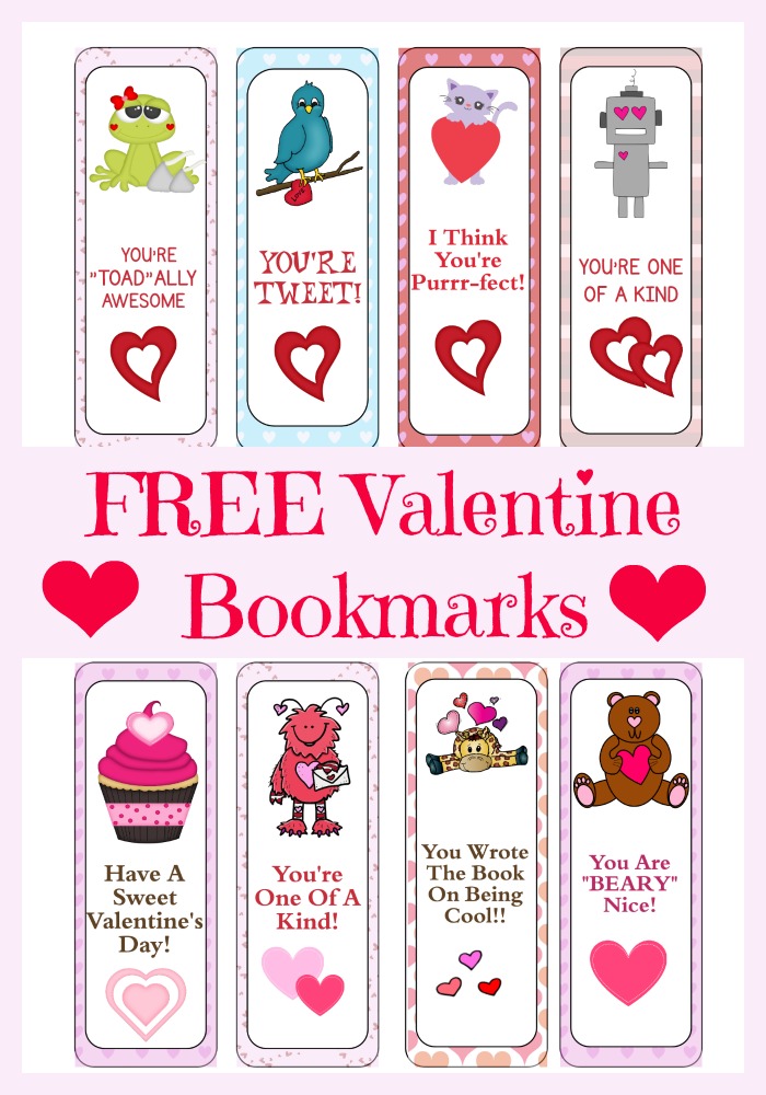 FREE Printable Bookmarks For Valentine s Day As They Grow Up