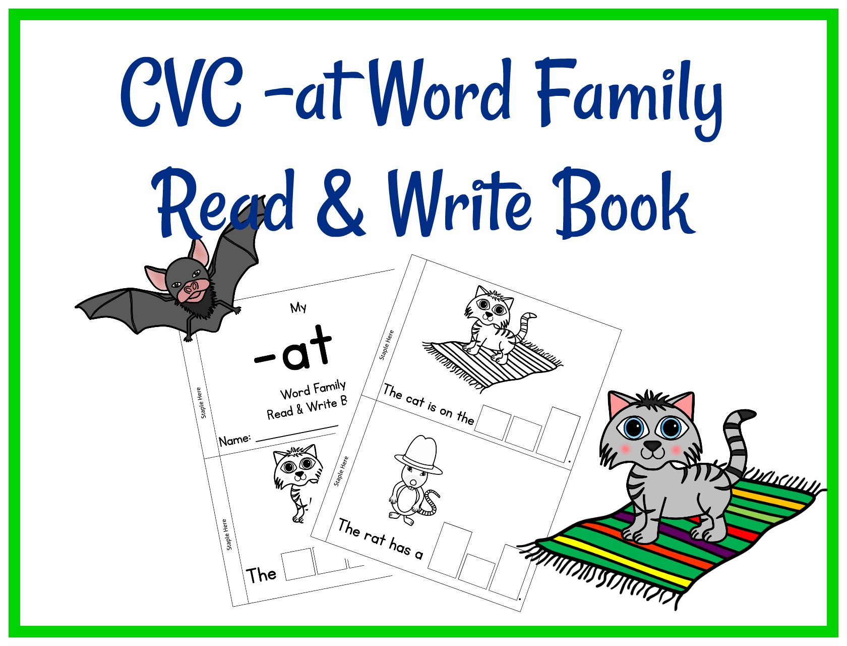 cvc-at-word-family-read-write-book