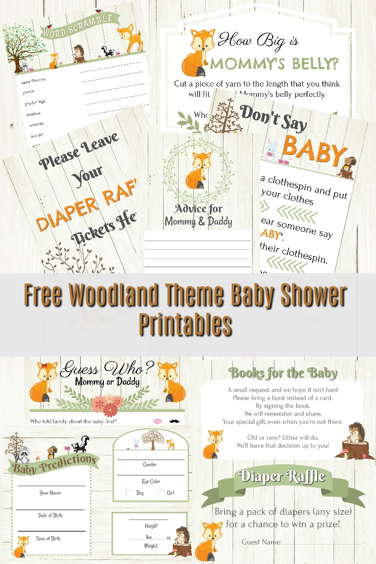 Free Woodland Themed Baby Shower Printables