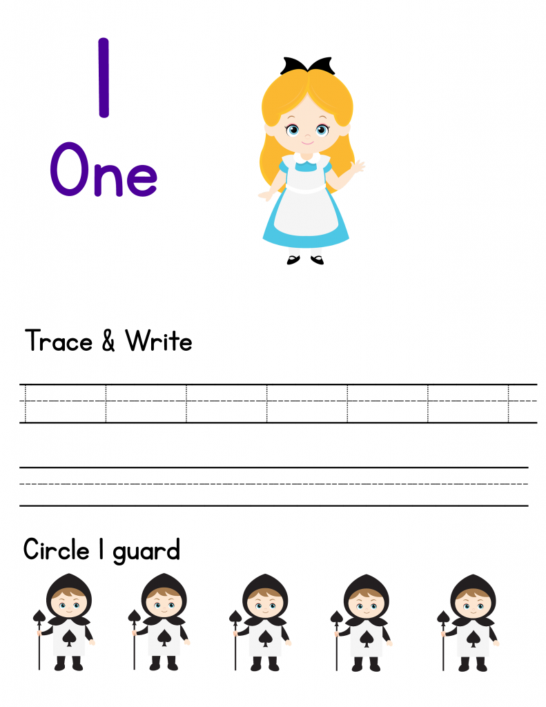 Free Counting with Alice in Wonderland Printable for Pre-K/Kindergarten