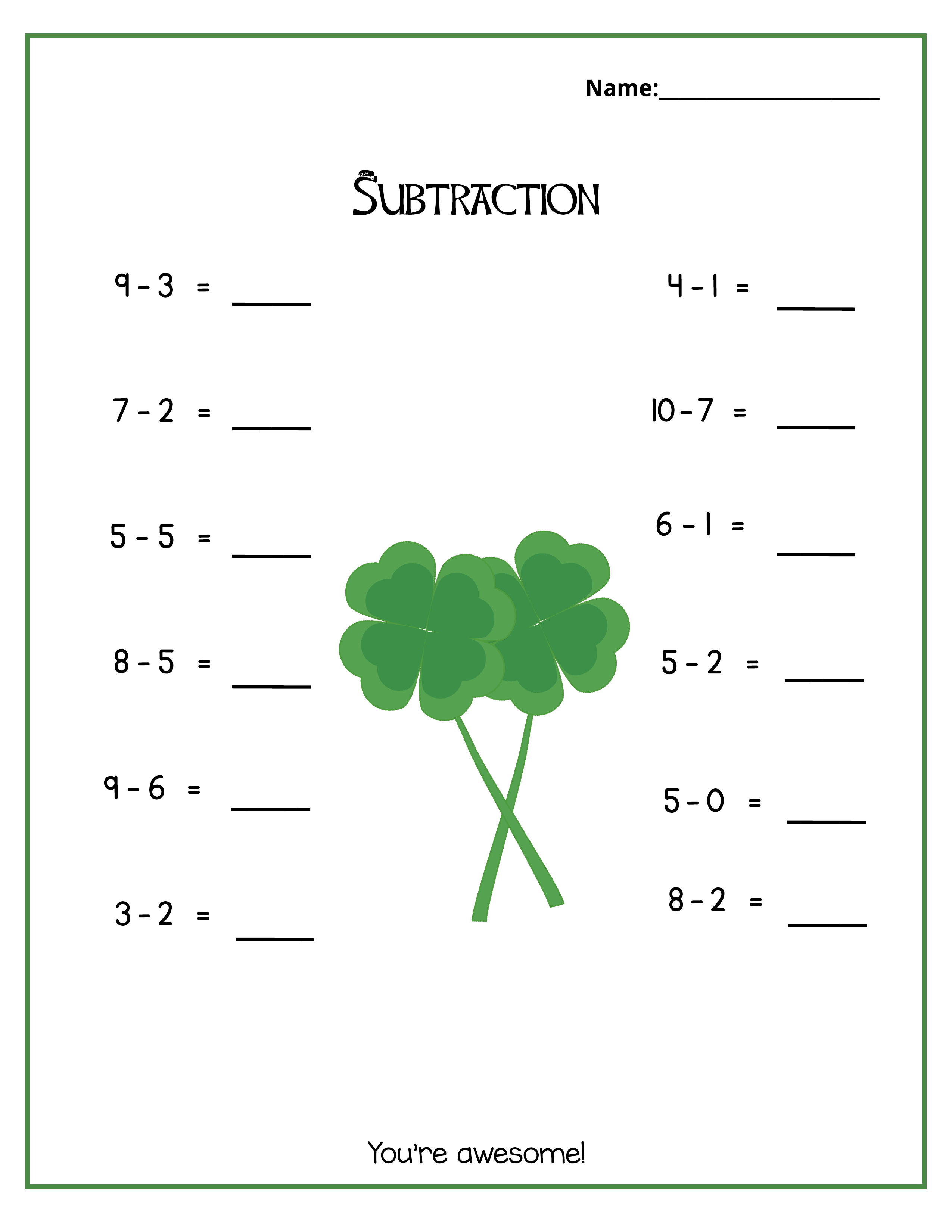 St. Patrick's Day Math Printable - Image 6